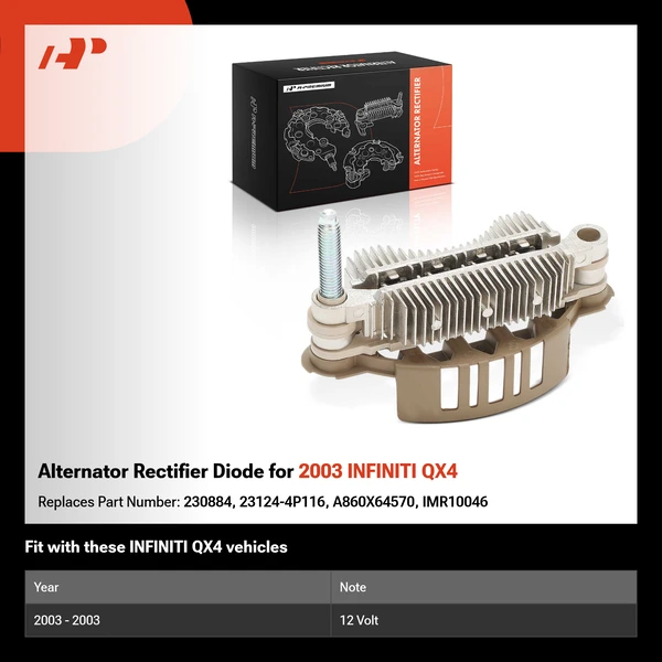 Alternator Rectifier Diode for 2003 INFINITI QX4