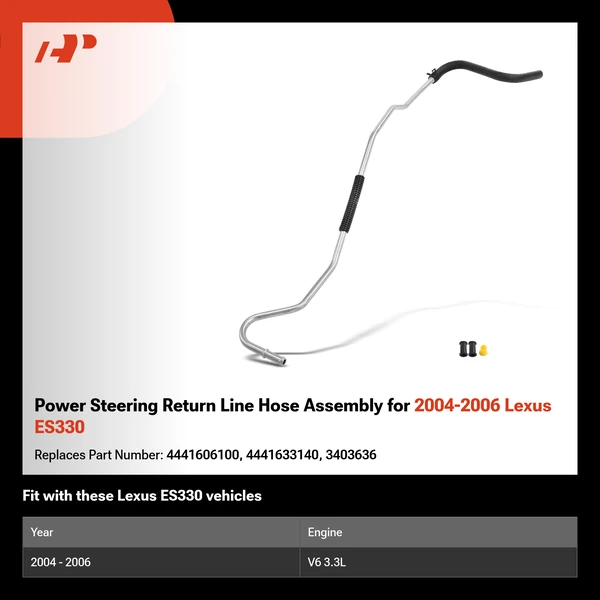 Power Steering Return Line Hose Assembly for 2004-2006 Lexus ES330