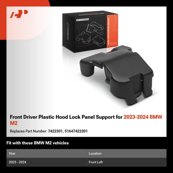 Front Driver Plastic Hood Lock Panel Support for 2023-2024 BMW M2