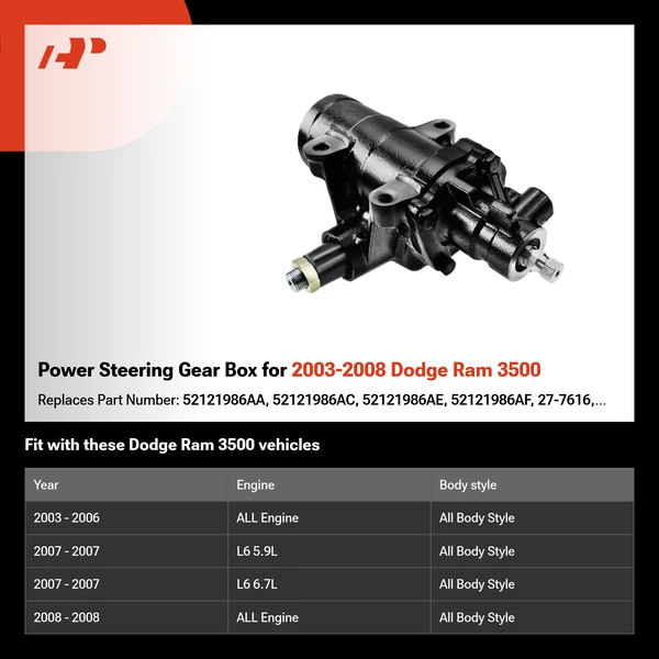 Power Steering Gear Box for 2003-2008 Dodge Ram 3500