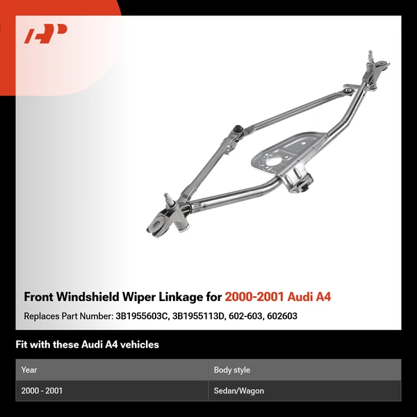 Front Windshield Wiper Linkage for 2000-2001 Audi A4