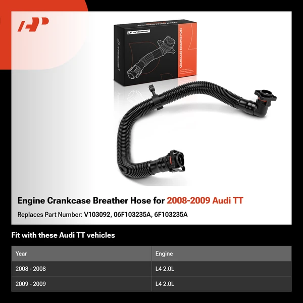Engine Crankcase Breather Hose for 2008-2009 Audi TT