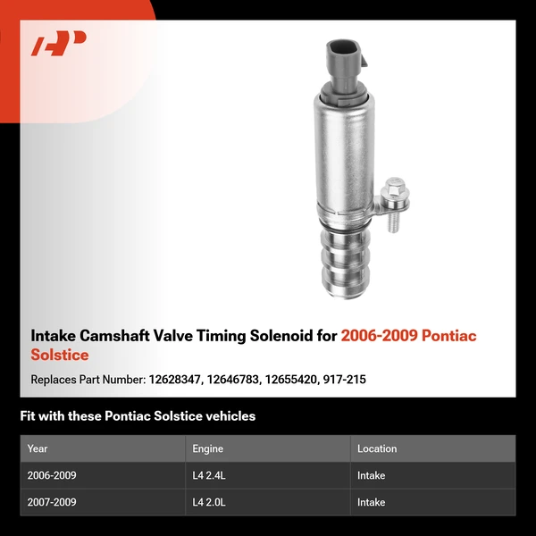 Intake Camshaft Valve Timing Solenoid for 2006-2009 Pontiac Solstice