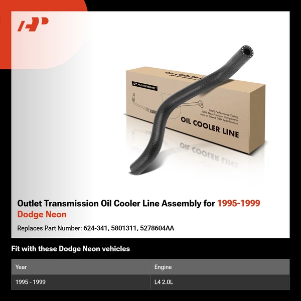 Outlet Transmission Oil Cooler Line Assembly for 1995-1999 Dodge Neon