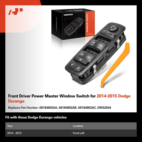 Front Driver Power Master Window Switch for 2014-2015 Dodge Durango