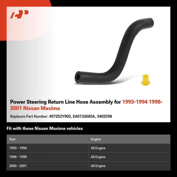 Power Steering Return Line Hose Assembly for 1993-1994 1998-2001 Nissan Maxima