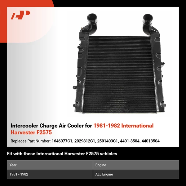 Intercooler Charge Air Cooler for 1981-1982 International Harvester F2575