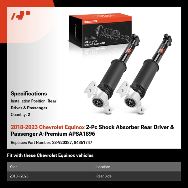 2018-2023 Chevrolet Equinox 2-Pc Shock Absorber Rear Driver & Passenger A-Premium APSA1896