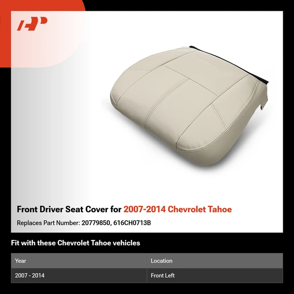 Front Driver Seat Cover for 2007-2014 Chevrolet Tahoe