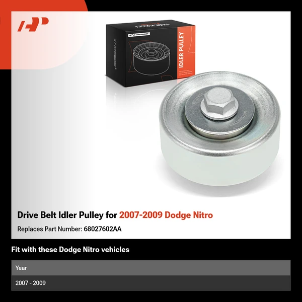 Drive Belt Idler Pulley for 2007-2009 Dodge Nitro