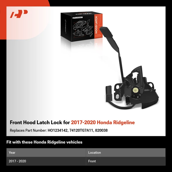 Front Hood Latch Lock for 2017-2020 Honda Ridgeline