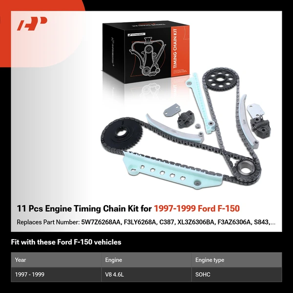 11 Pcs Engine Timing Chain Kit for 1997-1999 Ford F-150