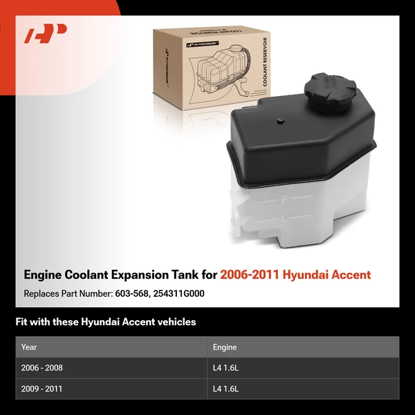 Engine Coolant Expansion Tank for 2006-2011 Hyundai Accent