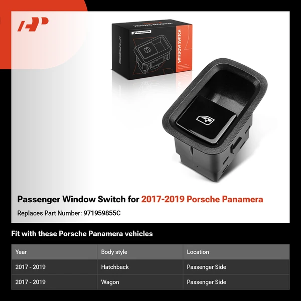 Passenger Window Switch for 2017-2019 Porsche Panamera