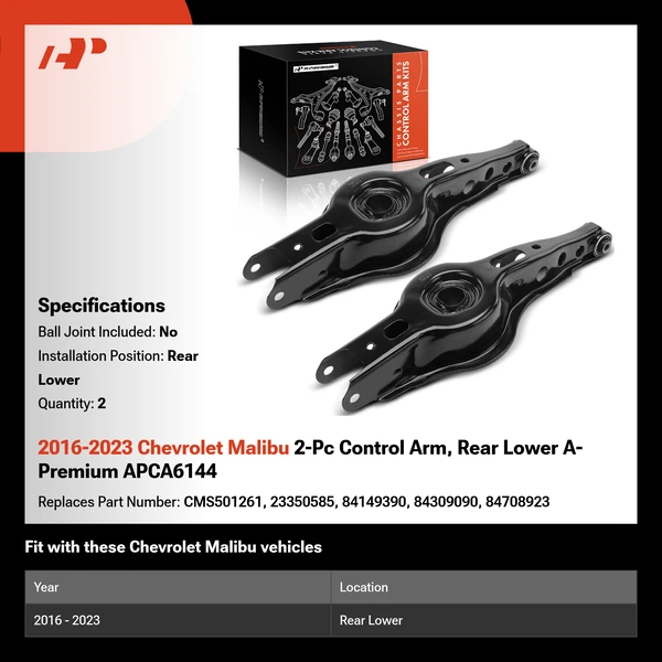2016-2023 Chevrolet Malibu 2-Pc Control Arm, Rear Lower A-Premium APCA6144