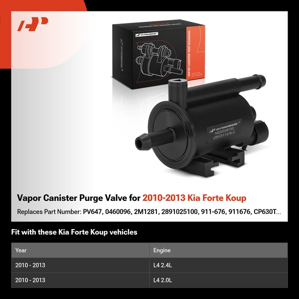 Vapor Canister Purge Valve for 2010-2013 Kia Forte Koup