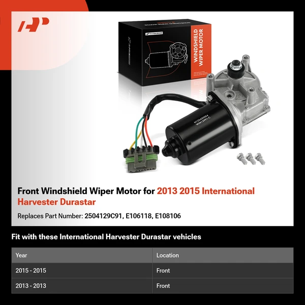 Front Windshield Wiper Motor for 2013 2015 International Harvester Durastar