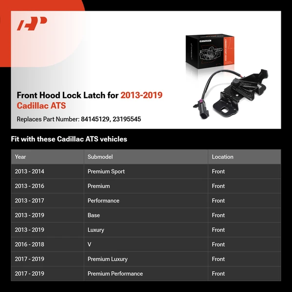 Front Hood Lock Latch for 2013-2019 Cadillac ATS