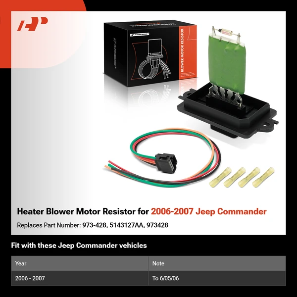 Heater Blower Motor Resistor for 2006-2007 Jeep Commander