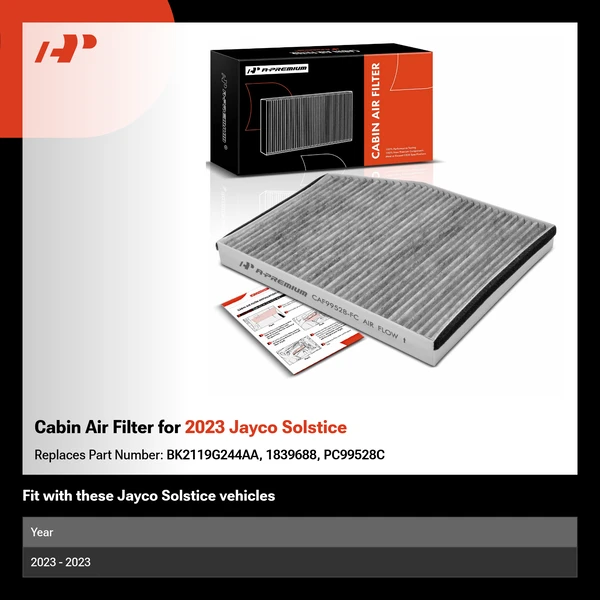 Cabin Air Filter for 2023 Jayco Solstice