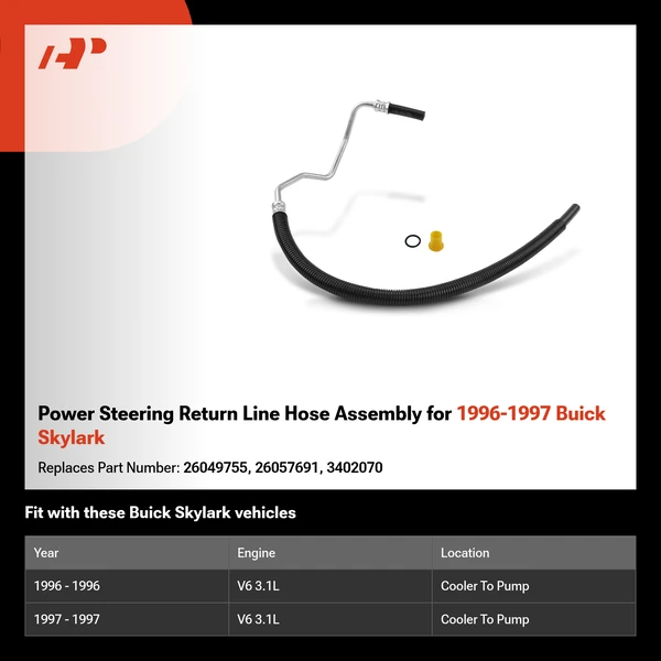 Power Steering Return Line Hose Assembly for 1996-1997 Buick Skylark
