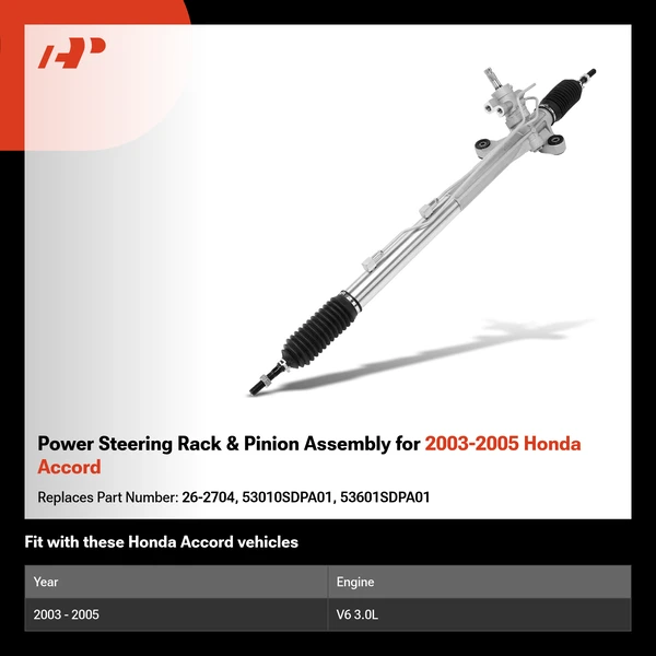 Power Steering Rack & Pinion Assembly for 2003-2005 Honda Accord