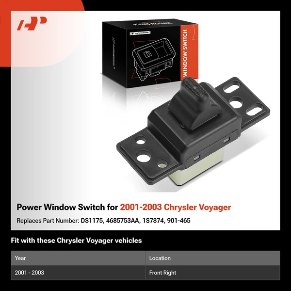 Power Window Switch for 2001-2003 Chrysler Voyager