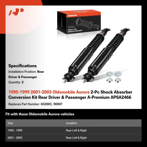 1995-1999 2001-2003 Oldsmobile Aurora 2-Pc Shock Absorber Conversion Kit Rear Driver & Passenger A-Premium APSA2466