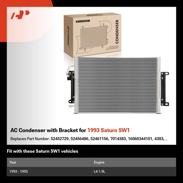 AC Condenser with Bracket for 1993 Saturn SW1