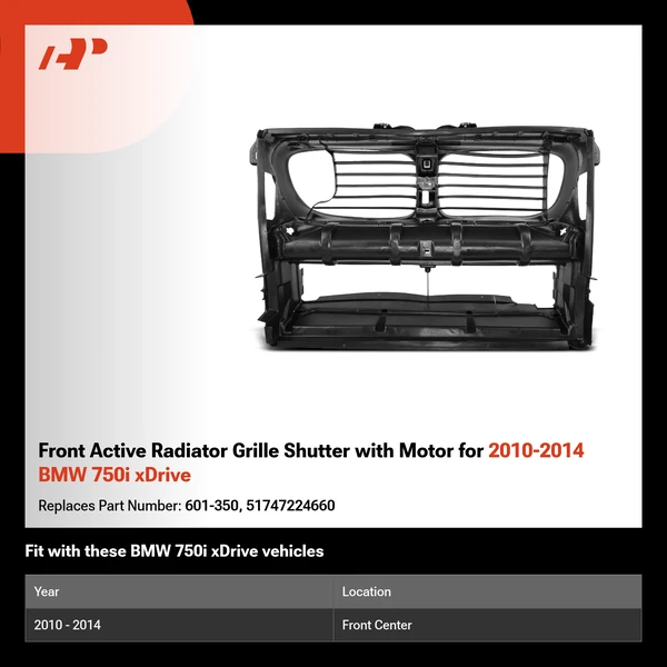 Front Active Radiator Grille Shutter with Motor for 2010-2014 BMW 750i xDrive