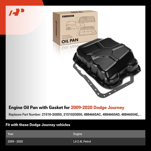 Engine Oil Pan with Gasket for 2009-2020 Dodge Journey
