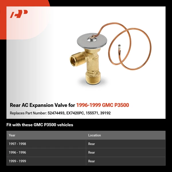 Rear AC Expansion Valve for 1996-1999 GMC P3500