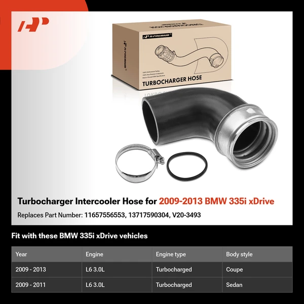 Turbocharger Intercooler Hose for 2009-2013 BMW 335i xDrive