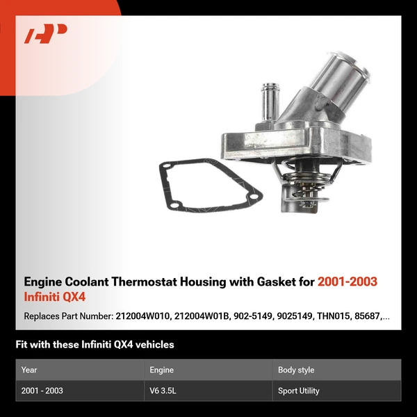 Engine Coolant Thermostat Housing with Gasket for 2001-2003 Infiniti QX4