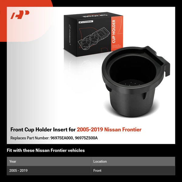 Front Cup Holder Insert for 2005-2019 Nissan Frontier