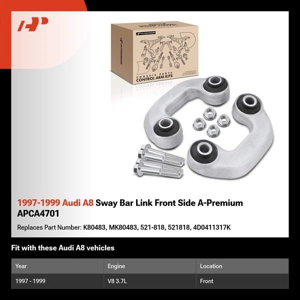 1997-1999 Audi A8 Sway Bar Link Front Side A-Premium APCA4701