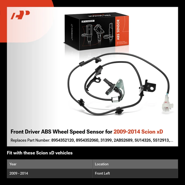 Front Driver ABS Wheel Speed Sensor for 2009-2014 Scion xD