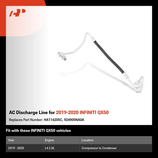 AC Discharge Line for 2019-2020 INFINITI QX50