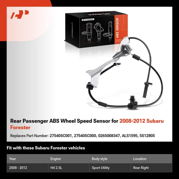 Rear Passenger ABS Wheel Speed Sensor for 2008-2012 Subaru Forester