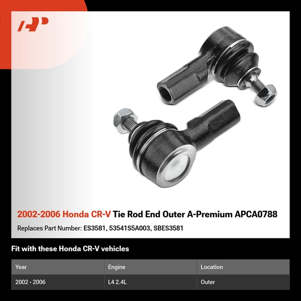 2002-2006 Honda CR-V Tie Rod End Outer A-Premium APCA0788