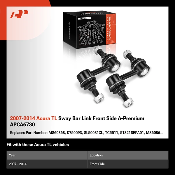 2007-2014 Acura TL Sway Bar Link Front Side A-Premium APCA6730