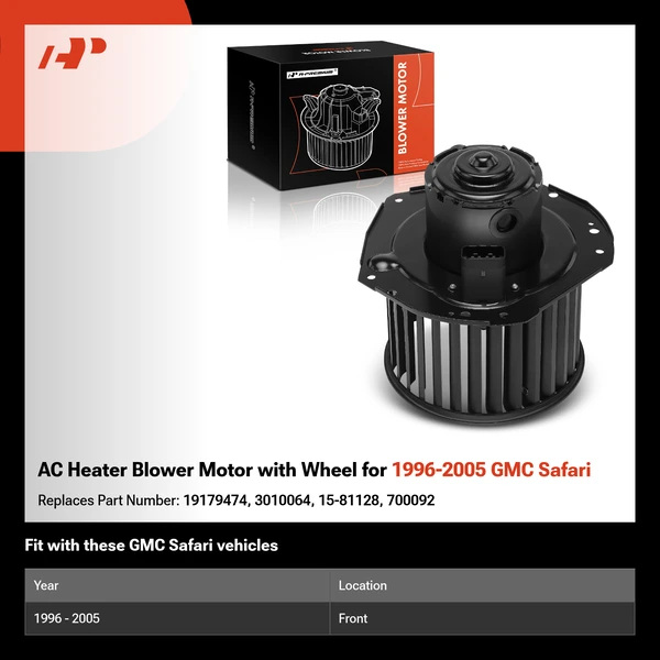 AC Heater Blower Motor with Wheel for 1996-2005 GMC Safari