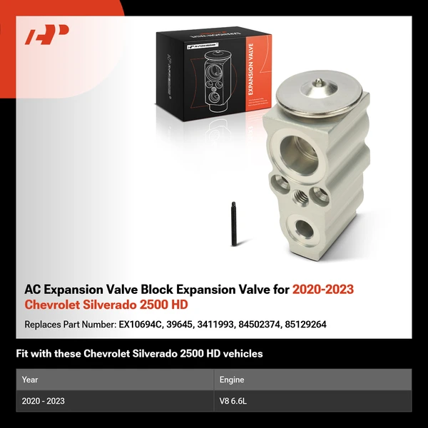 AC Expansion Valve Block Expansion Valve for 2020-2023 Chevrolet Silverado 2500 HD