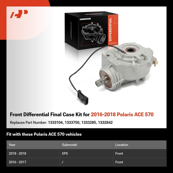 Front Differential Final Case Kit for 2016-2018 Polaris ACE 570