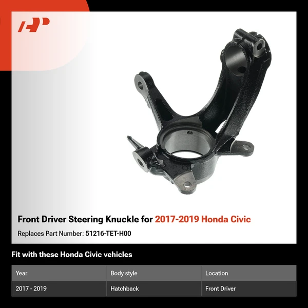 Front Driver Steering Knuckle for 2017-2019 Honda Civic