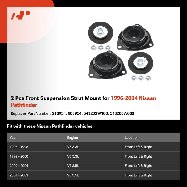 2 Pcs Front Suspension Strut Mount for 1996-2004 Nissan Pathfinder