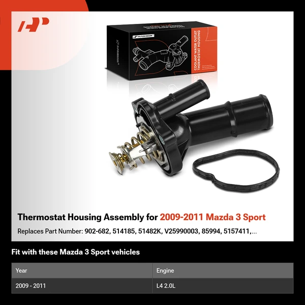 Thermostat Housing Assembly for 2009-2011 Mazda 3 Sport