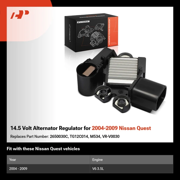 14.5 Volt Alternator Regulator for 2004-2009 Nissan Quest