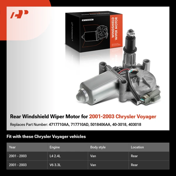 Rear Windshield Wiper Motor for 2001-2003 Chrysler Voyager
