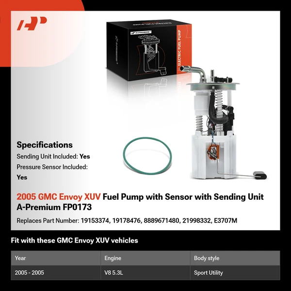 2005 GMC Envoy XUV Fuel Pump with Sensor with Sending Unit A-Premium FP0173
